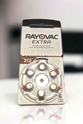 RAYOVAC Size 312 Extra Advanced Hearing Batteries EXP 2025  1 pack 6 batteries