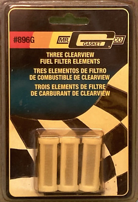 NEW MR. GASKET 896G (3) CLEARVIEW FUEL FILTER ELEMENTS