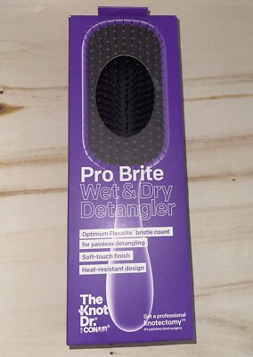 Conair Knot Dr Pro Brite Wet & Dry Detangler Brush, Brite Purple - 1 Count