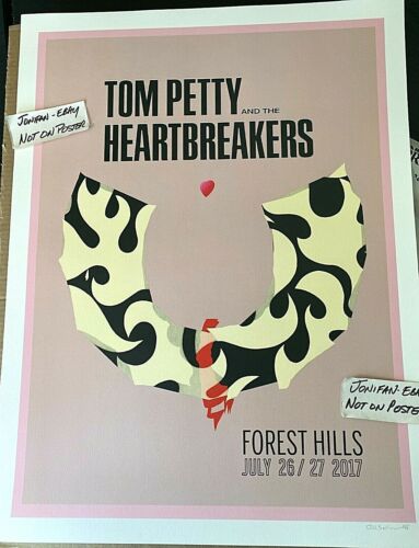 RARE TOM PETTY Forest Hills Queens NY July 2017 SCREEN PRINT SIGNED AP POSTER
