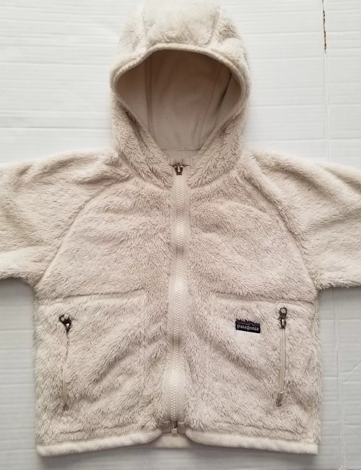Toddler Kids Patagonia Unisex Boys Girls Fleece Sherpa Jacket with Hood Natural