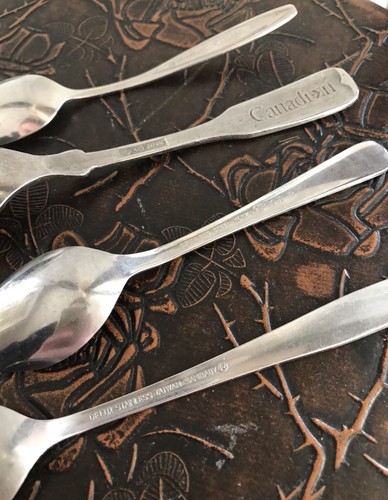 Vintage Flatware Spoons Child Silverware Canadian Airlines Infant Baby Feeding