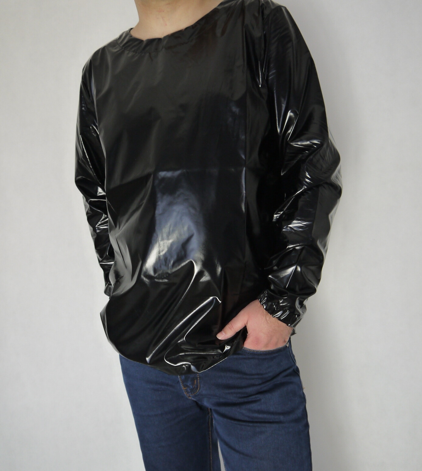 NYLON GLANZNYLON PVC LACK HOSE JG +T-SHIRT DL JOGGINGHOSE 9 FARBEN XS-5XL OHNE FUTTER