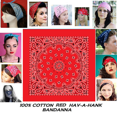 HAV-A-HANK PAISLEY Cotton BANDANA SCARVE Head WRAP SCARF Hanky Hankie BANDANNA