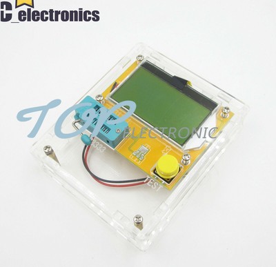 12864 Pocketable Transistor Capacitance ESR Diode MOS Meter LCR-T4 Transparent