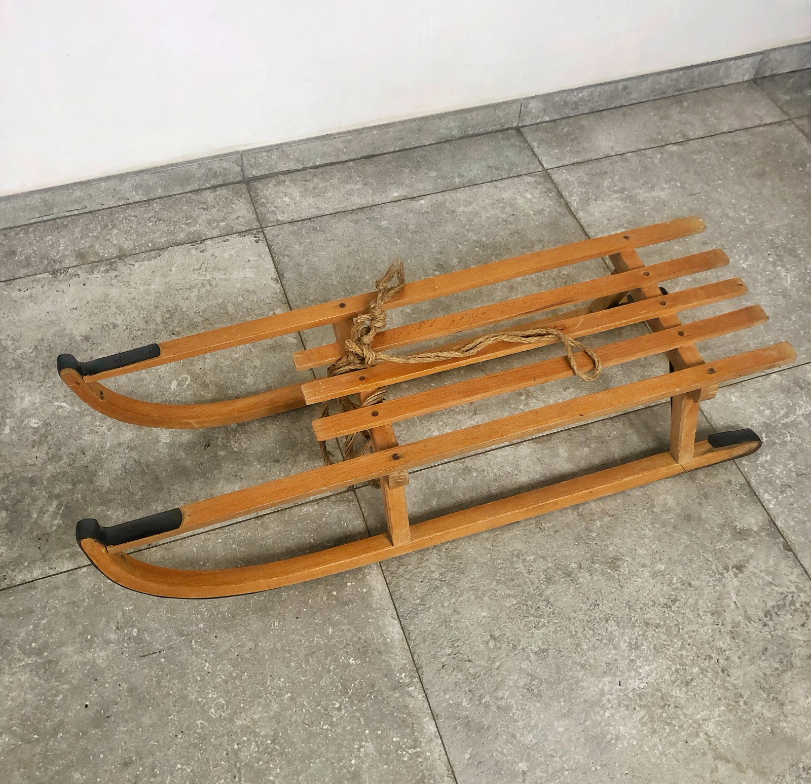 Davos wooden sledge sled ソリ vintage vintage DAVOS GERMINA (Switzerland) adult wooden sled for