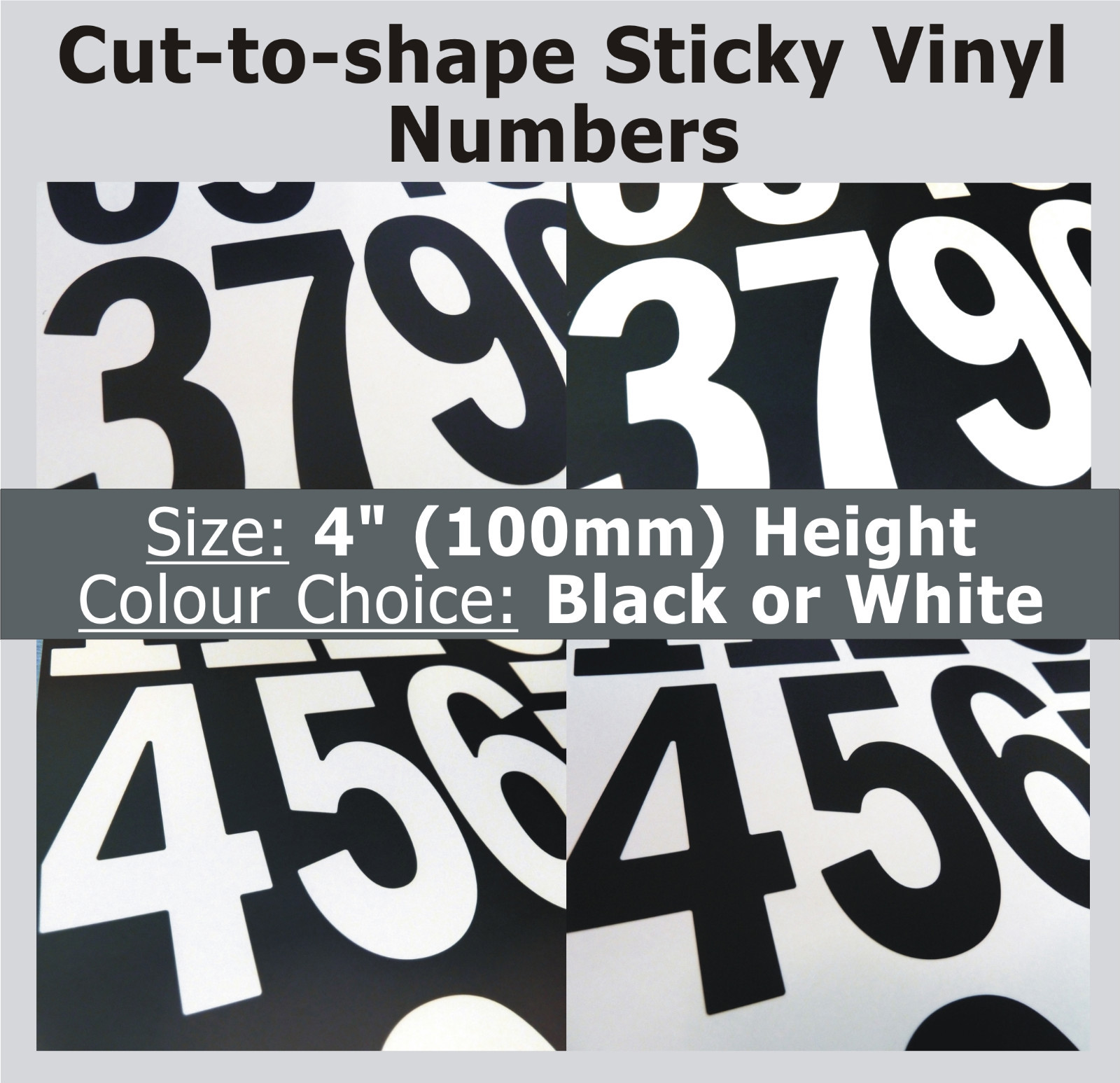 35 x Sticky Numbers 4" , SelfAdhesive Labels , Plastic Vinyl Numbering