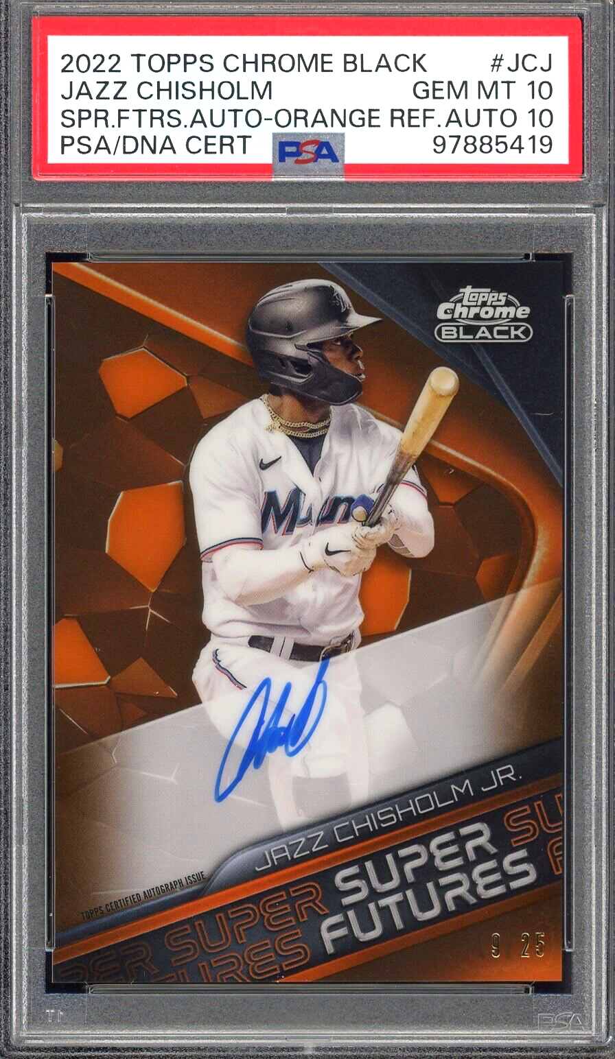 2022 Topps Chrome Black Jazz Chisholm Super Futures SFA-JCJ