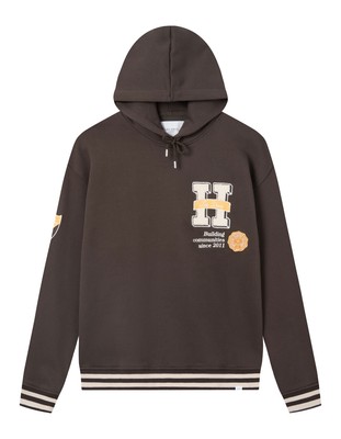 Les Deux Varsity Hoodie Men кофейно-коричневый/слоновая кость