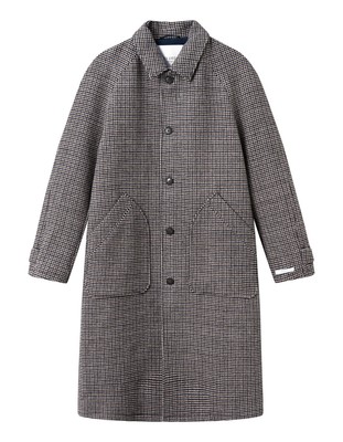 

Les Deux Michael Houndstooth Шерстяное Пальто Мужское темно-песочный/черный, Les Deux Michael Houndstooth Wool Coat