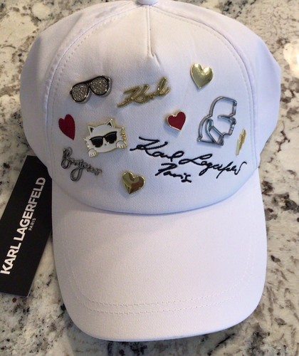 【在庫有 国内発送】Karl Lagerfeld ホワイト ロゴ キャップ KLPLH08724_25_L4WH7787_WHT_F.