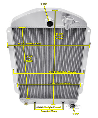 DR Champion 3 Row Radiator Chevy Config-1937 Chevrolet Master Car V8 Conversion