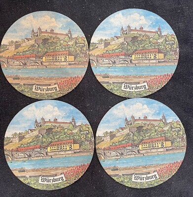 SET OF 4 BIERDECKEL GERMAN COASTERS MURZBERG