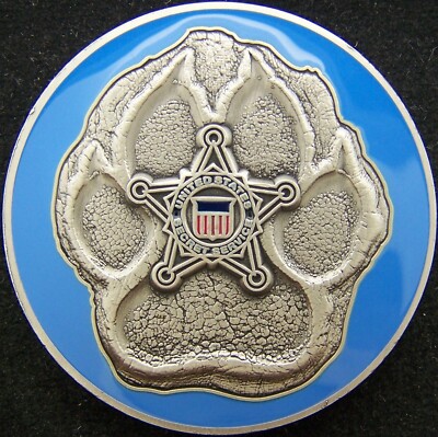 US Secret Service USSS Explosives Detection Team K9 Canine Blue Challenge Coin