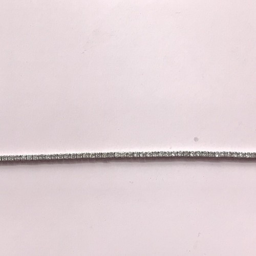 Dainty 10k White Gold Diamond Tennis Bracelet, 9 Inches