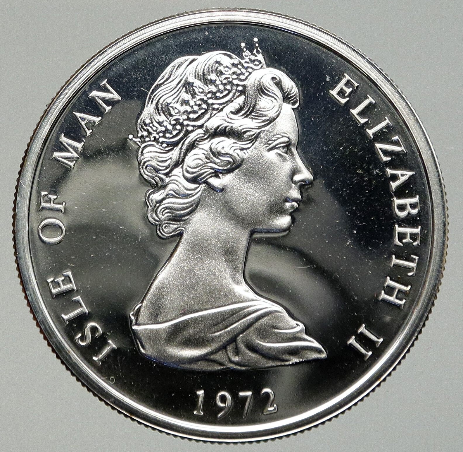 1972 ISLE of MAN Queen Elizabeth II WEDDING Old PF Silver