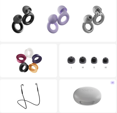 3 Loop Earplug Deluxe Bundle (Quiet 2, Experience 2, Engage 2, accessoir) UNUSED