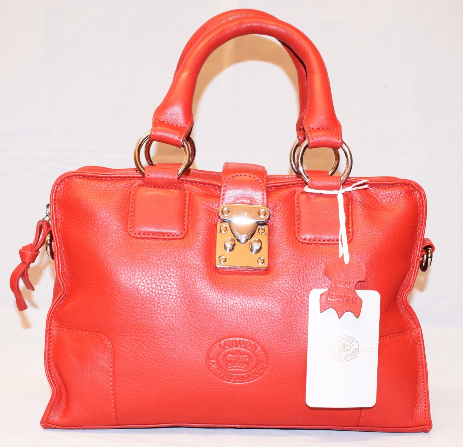 GENUINE LONDON LEATHER LADIES DESIGNER HANDBAG SHOULDER BAG IN GIFT BAG