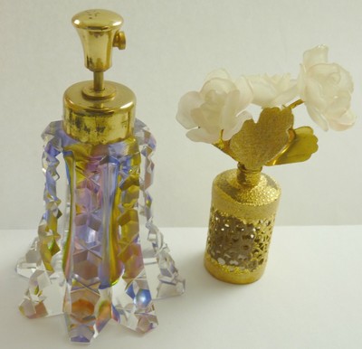 Spray Perfume Crystal Bottle Vintage West Germany I Rice Flower Top