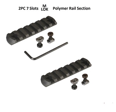 2PC Polymer 7 Slot  Rail Mount Ultra Thin Light Weight Low Profile
