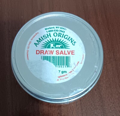 Amish Origins Original Natural Draw Salve Splinters Bee Stingers 2oz