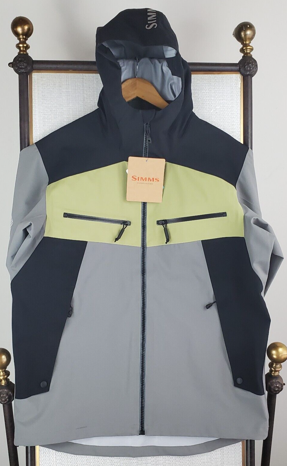 Pre-owned Simms $449 Mens Size Xl 30k Waterproof Cx Hooded Jacket Coat Shell Gray