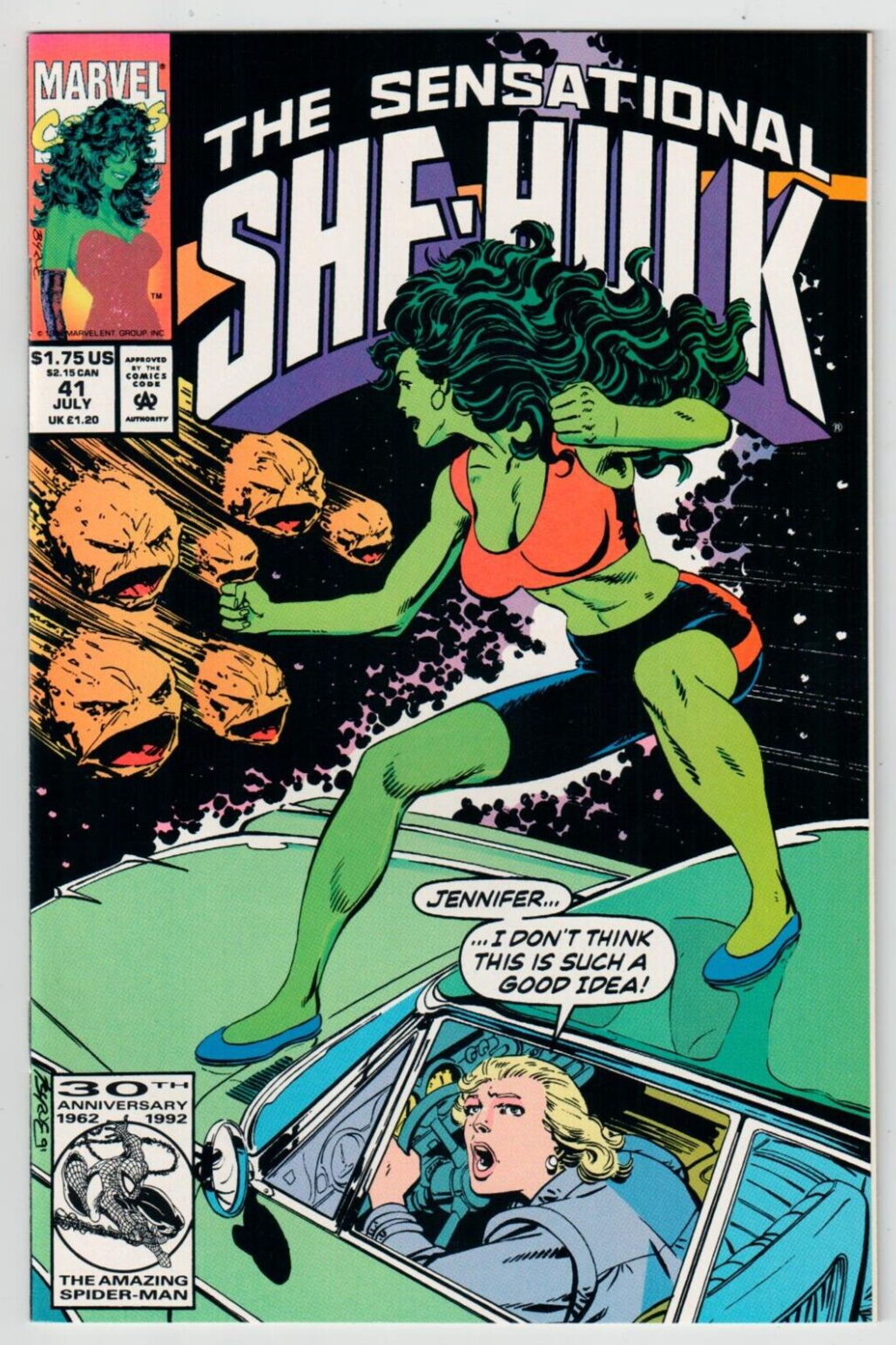 SENSATIONAL SHE-HULK #41 Direct Edition 1992 Series Marvel