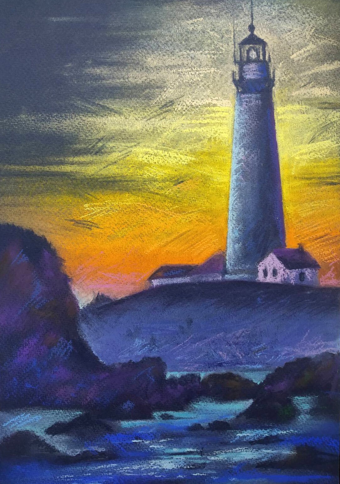 風景（パステル画） チューリップ パステル風景画 水彩画 スライドショー ＃昭和記念