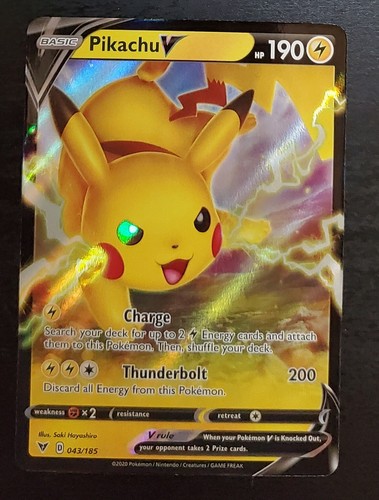 Pokemon TCG Pikachu V 043/185 Vivid Voltage Ultra Rare Full