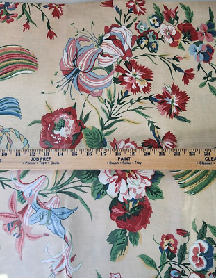 Bassett McNab Fabric remnant Ashbury Polished Cotton Floral ALLINGTON  2+ Yards