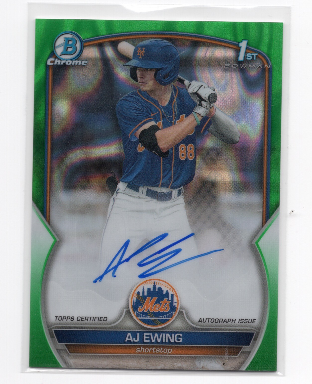 2023-bowman-draft-chrome-prospect-autographs-green-lava-refractor