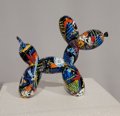 Graffiti Balloon Dog Sculpture Statue Figure Art Home Decor New Special Colorful