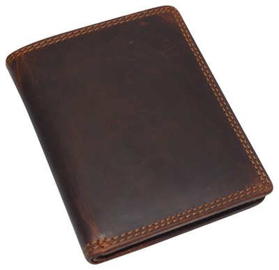 Vintage Leather Mens Slim Bifold Wallet RFID Blocking Credit Card Holder Wallets