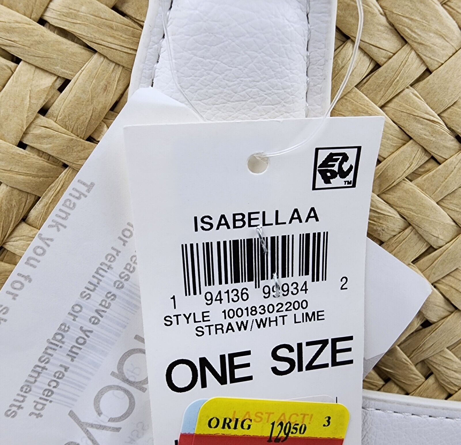 On 34th Isabellaa Straw Medium Drawstring Tote Bag Women's One Size Straw/White - Picture 4 of 14