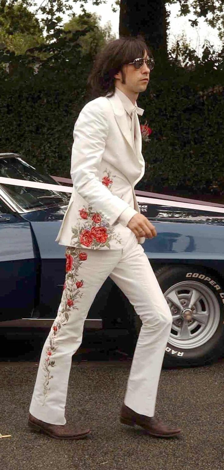 Pre-owned Art Men Custom Made Designer 2pc Suit Heavy Embroidered Premium Cotton Coat Pants In White
