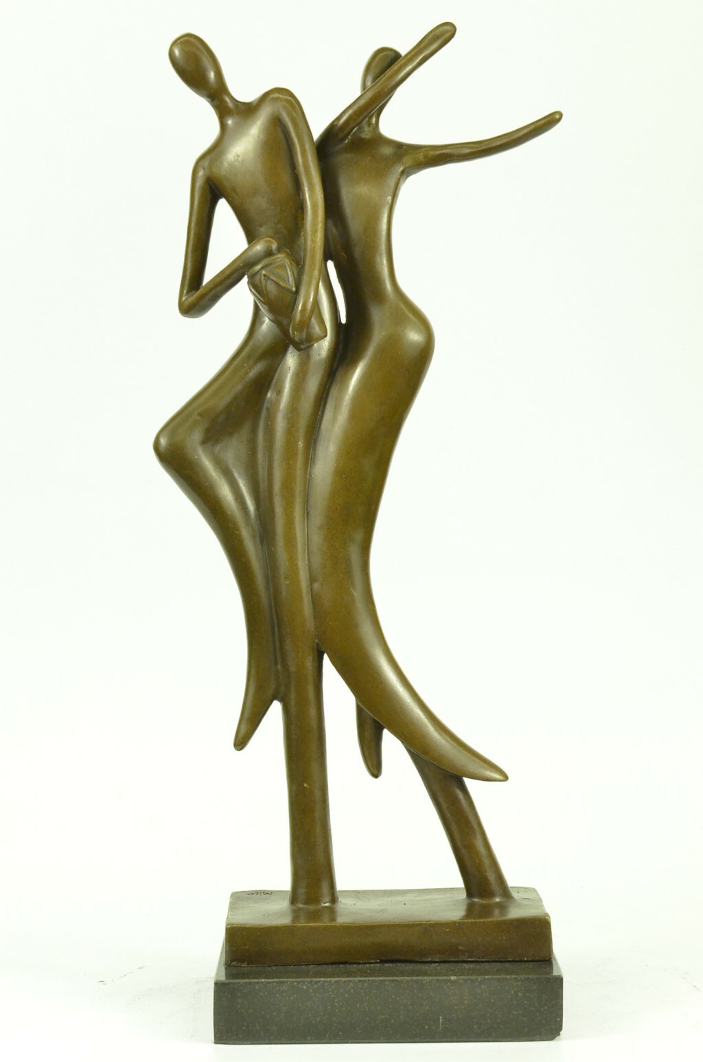 Vintage Abstract Woman Female Dancer Brass Bronze Patina 19” Mid Century Modern