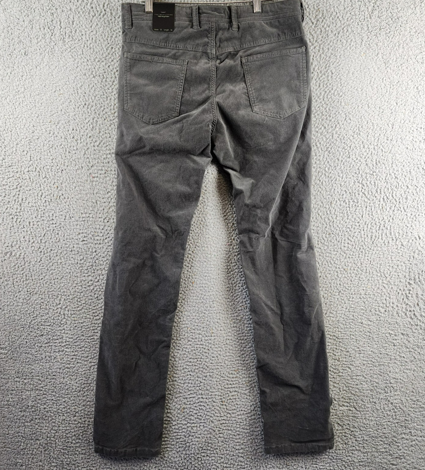 The Men's Store at Bloomingdale's Tailored Fit Corduroy Pants Men's 33Wx34L Gray - Picture 11 of 15