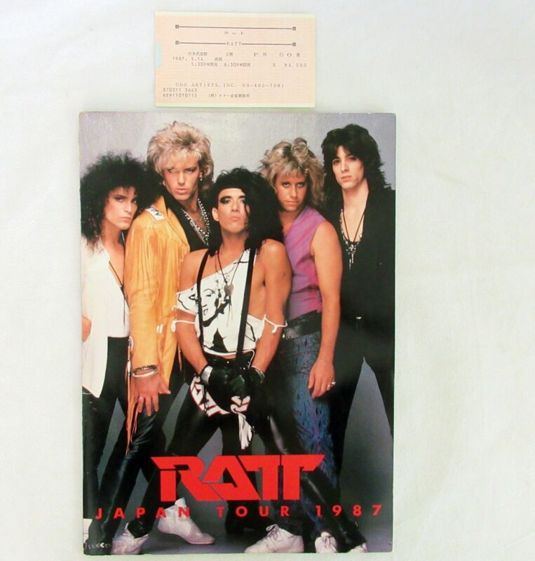 et986 Japan Original Tour Program Book RATT Japan Tour 1987 with ticket stub