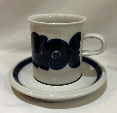Vintage Arabia Finland Anemone DEMITASSE CUP & SAUCER SET EUC