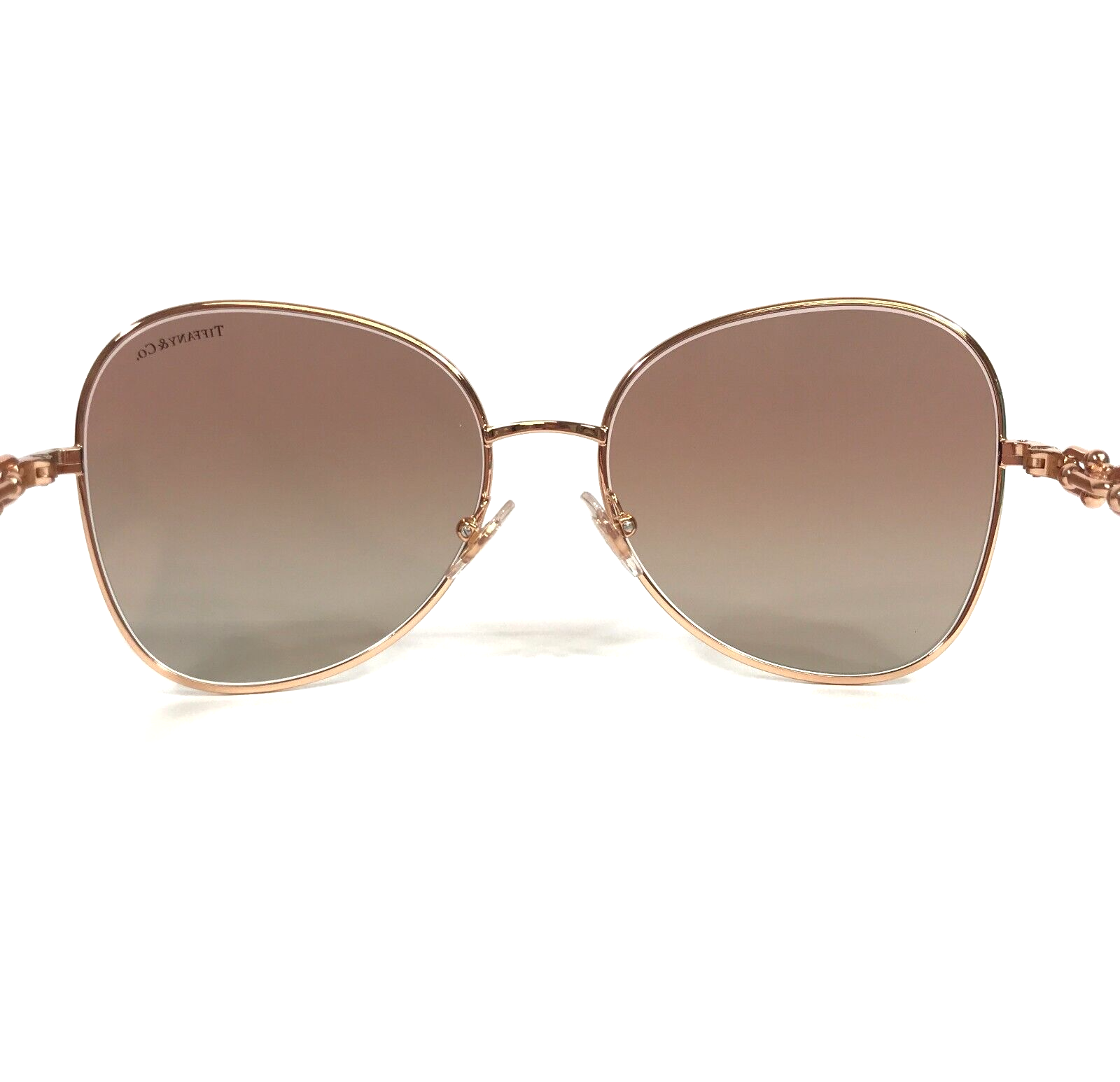 Pre-owned Tiffany & Co . Sunglasses Tf3086 6105/3n Gold Butterfly Mirrored Lenses 57-17-140 In Pink
