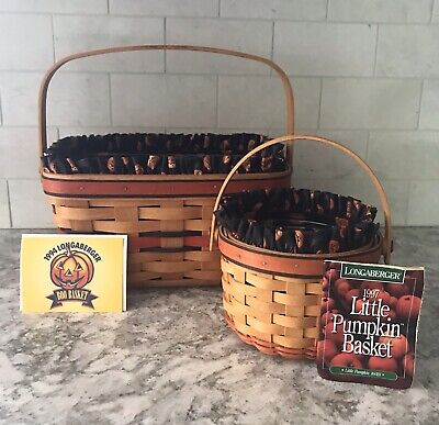 Longaberger Boo Basket & Little Pumpkin Basket~SET OF 2