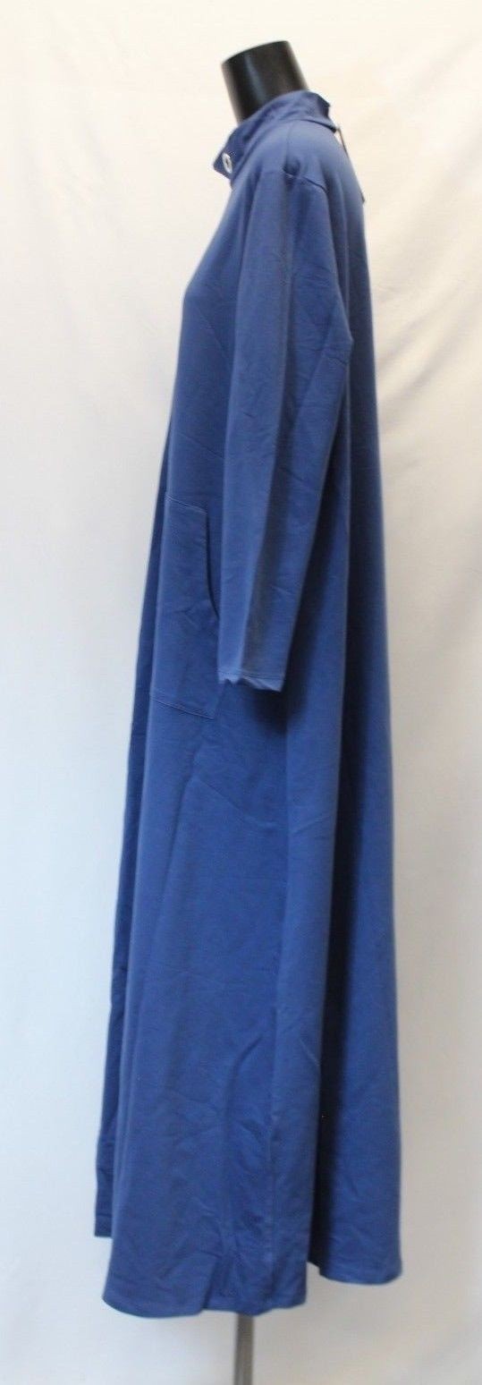 Refka Womens Polo Neck Unlined Tesettur Elbise Dress SI4 Indigo Blue Size 14 NWT