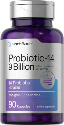 Probiotics 9 Billion CFU, 90 Capsules 14 Strains, Non-GMO & Gluten Free Horbaach