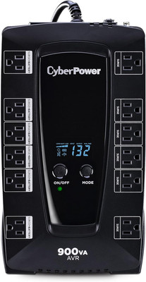 AVRG900LCD Intelligent LCD UPS System, 900VA/480W, 12 Outlets, AVR, Compact