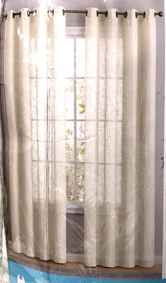 Lumino Luxurious 100% Polyester Faux Linen Window Cutains 2 Pack 54''W x 63''L