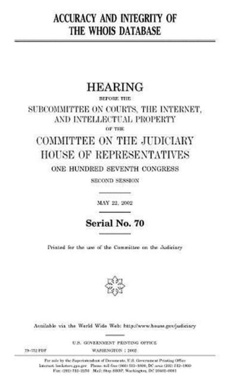Accuracy and integrity of the WHOIS database by United States