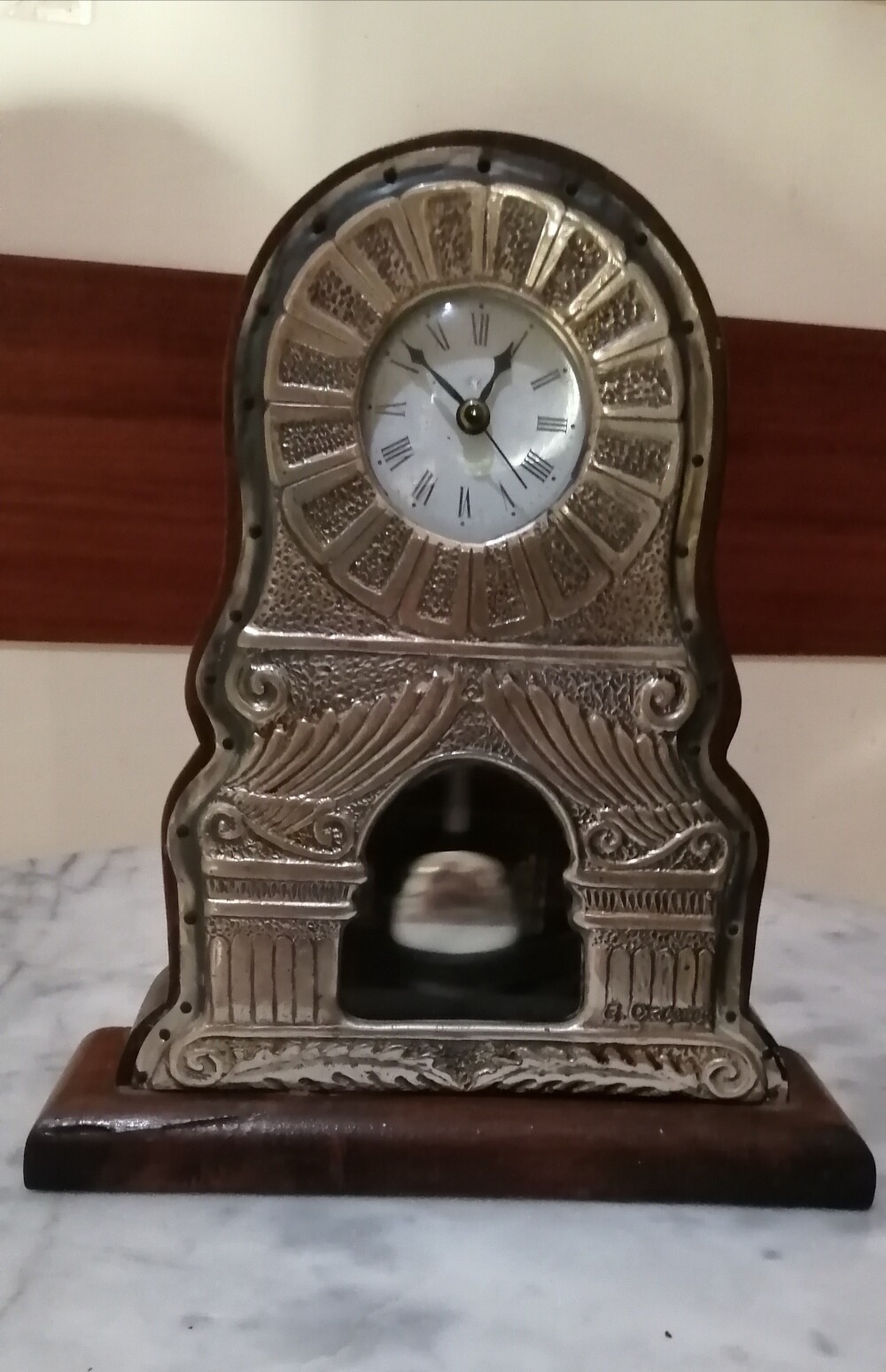 ERMES OTTAVIANI SCULTORE / 時計付き / オブジェ / 置物 / シルバー