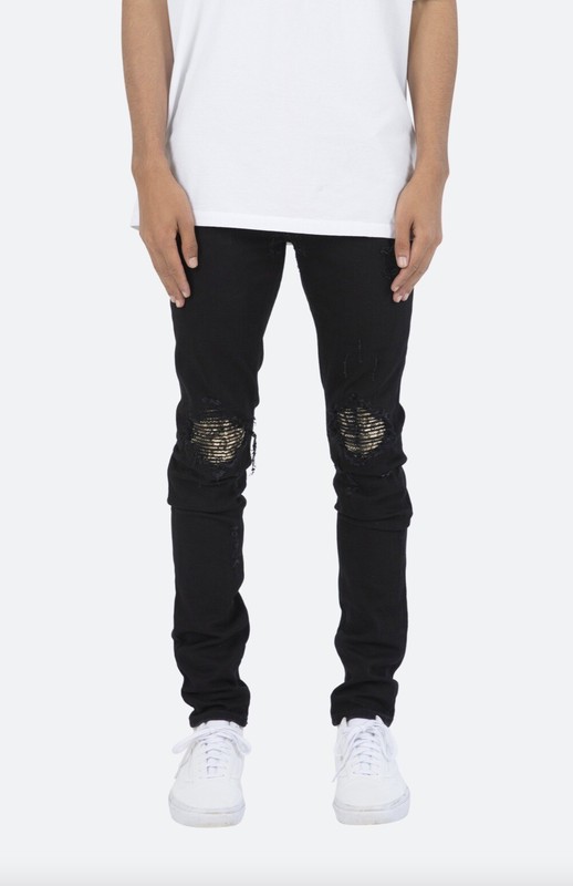 New Men's MNML Jeans X231 Black Stretch Moto Denim Skinny