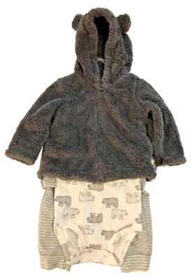 CARTERS CHILD OF MINE BOY 6-9M 3-PC SET CARDIGAN/LT JACKET SS BODYSUIT PANTS NWT