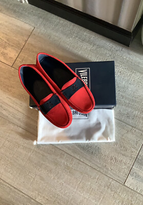 vilebrequin Jackie Women Loafers Sz.7 Red Rouge Laque.100%auth.